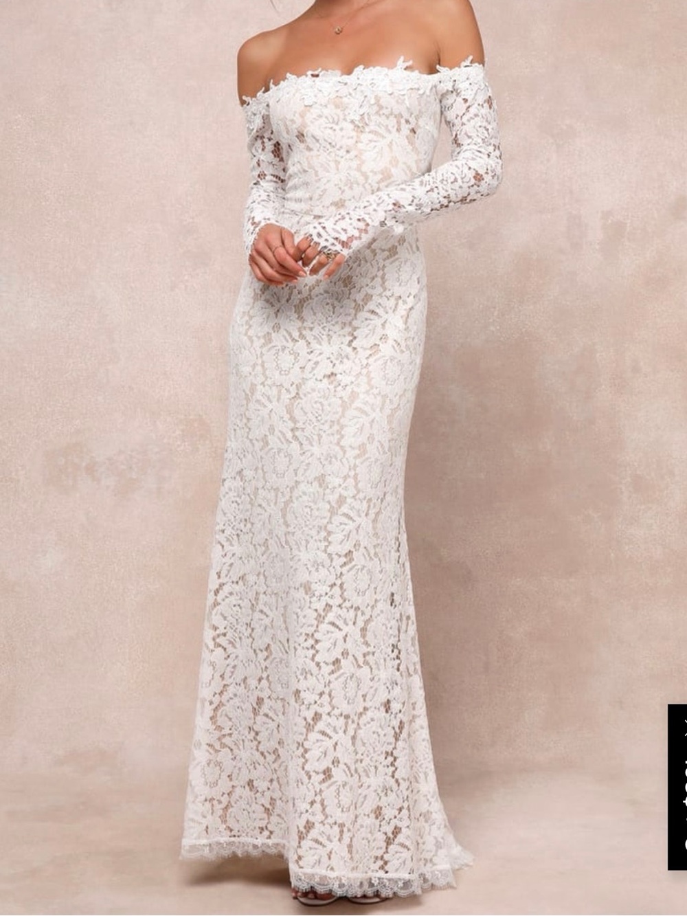 Romance Dreamer White Lace Off-the-Shoulder Maxi Dress